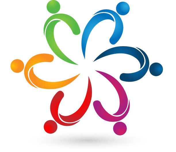 有创意的团队合作的人一起标识图片下载