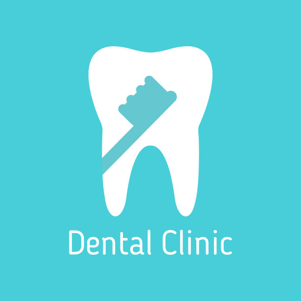 牙科诊所标志白色牙齿与牙刷图片下载