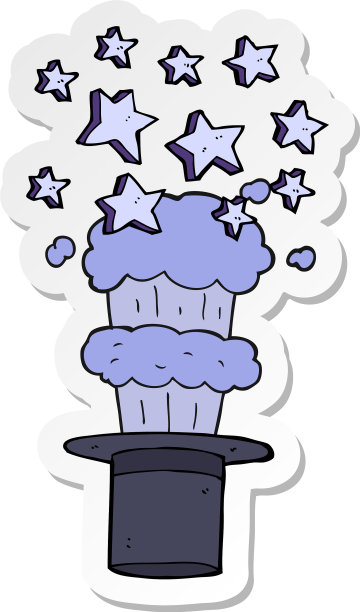 卡通魔术礼帽贴纸图片下载