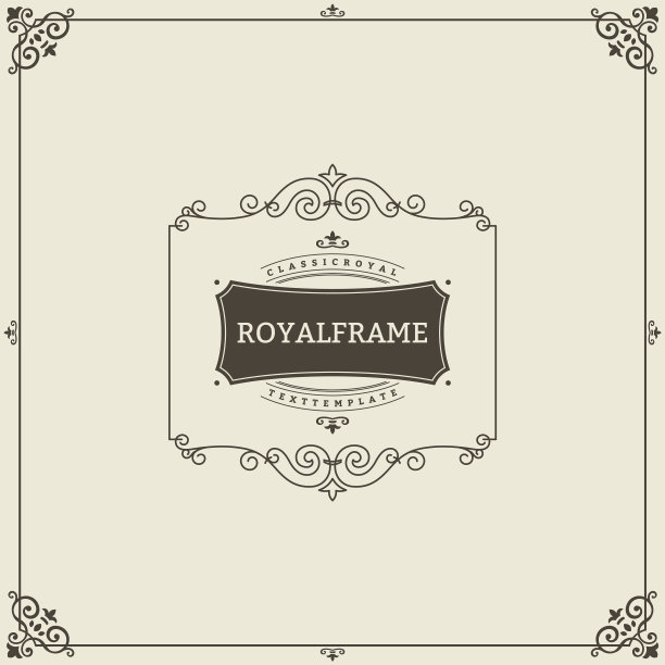 邀请框复古装饰贺卡图片下载