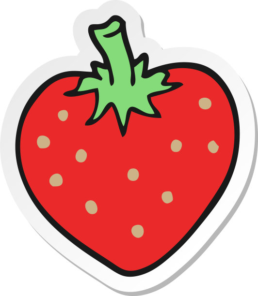卡通草莓贴纸图片下载