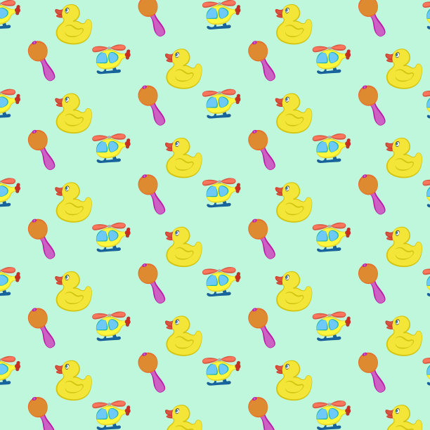 婴儿玩具无缝图案图片下载