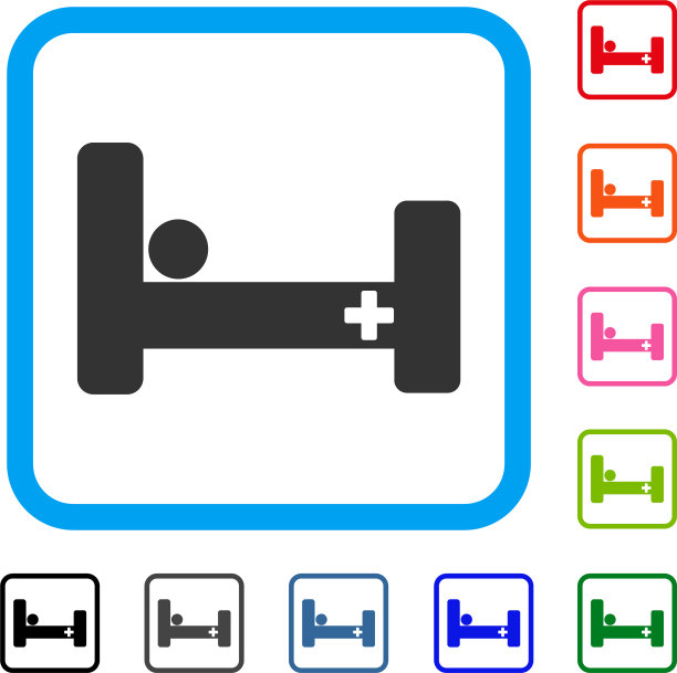 医院病床框图标图片下载