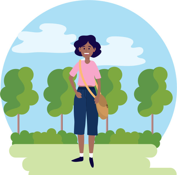 年轻快乐的女人卡通图片下载