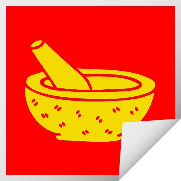 古怪的方形剥皮贴纸和卡通杵图片下载