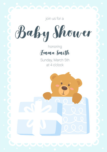 婴儿淋浴设计模板图片下载