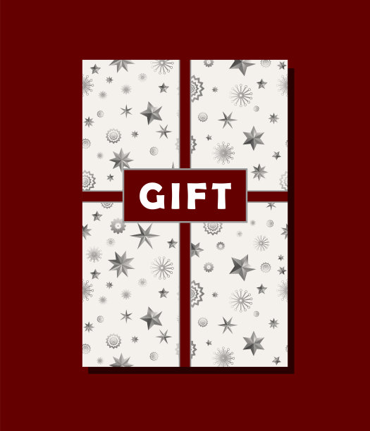 红灰色和米色的复古礼品卡设计图片下载