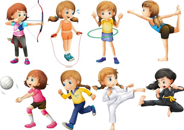 女孩们做各种各样的运动图片下载