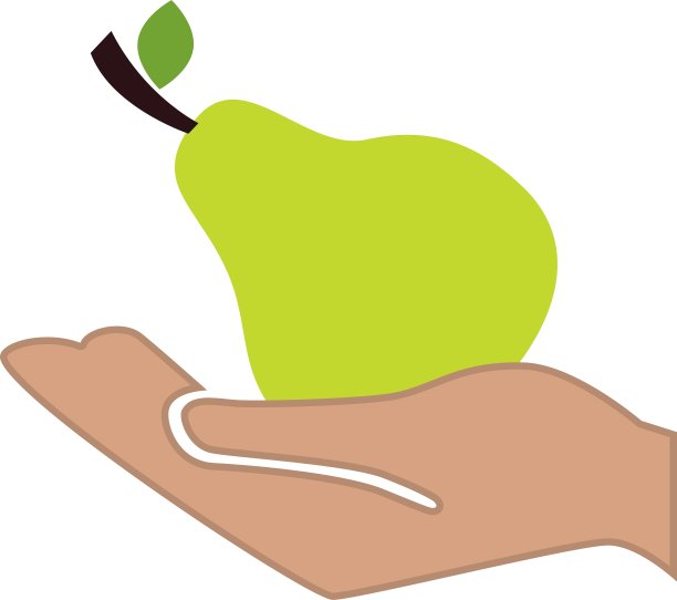 手人类与新鲜水果隔离图标图片下载