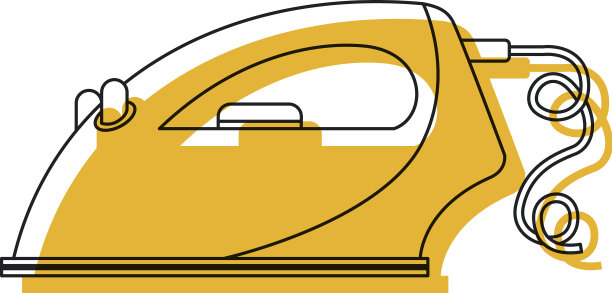 黄色水彩剪影服装铁图标图片下载