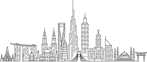 亚洲天际线旅游和旅游背景图片下载