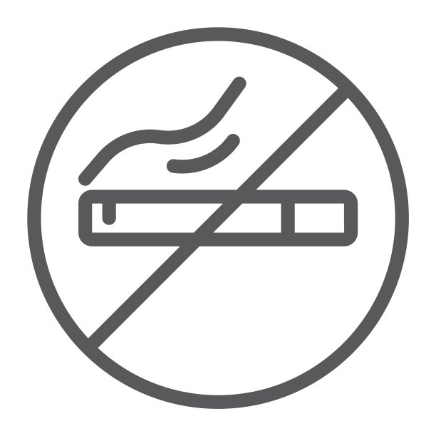禁止吸烟线条图标烟雾和警告香烟图片下载