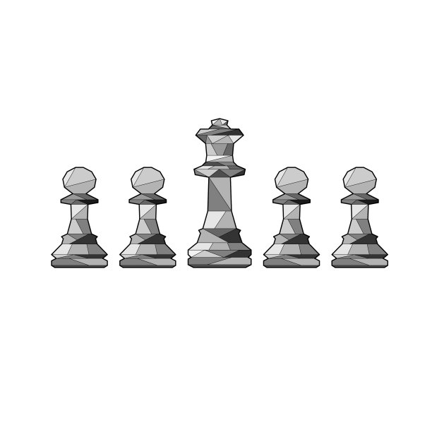 国际象棋棋子和国王轮廓图片下载