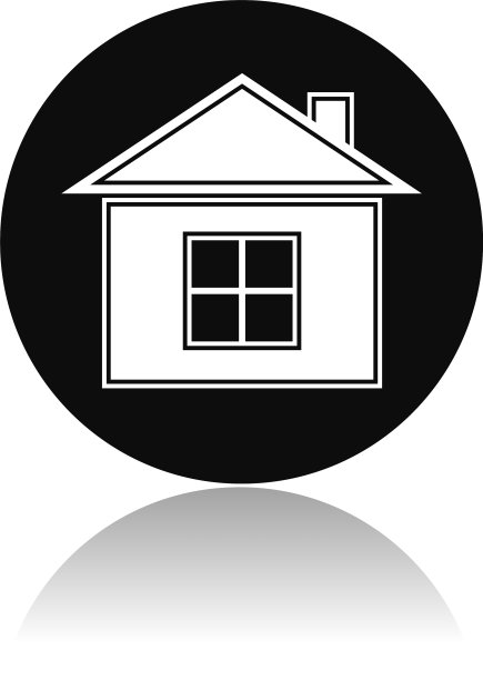 住宅房屋圆形黑色图标图片下载