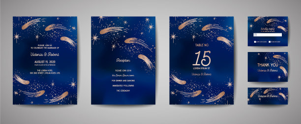 婚礼月夜请帖保存日期图片下载