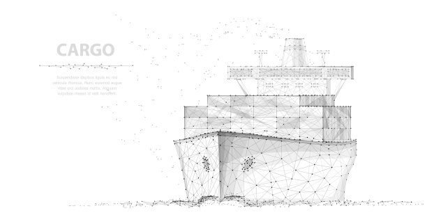 世界货船抽象多边形线框图片下载