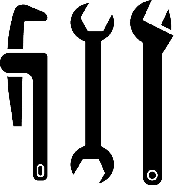 水暖工具图标（黑色）图片下载