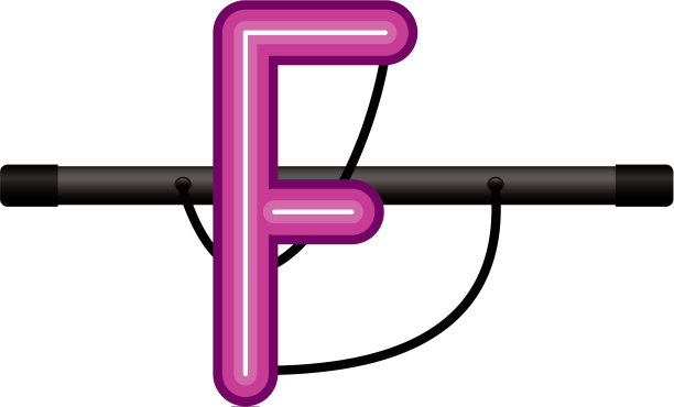 霓虹灯字母孤立图标图片下载