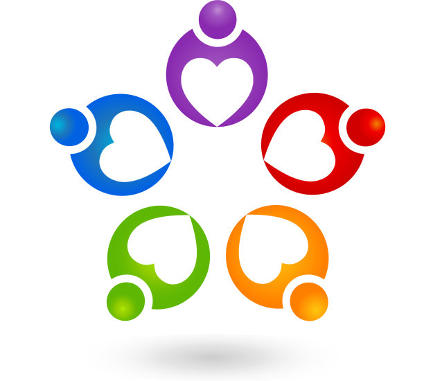团队合作，有爱心的人抽象图标图片下载
