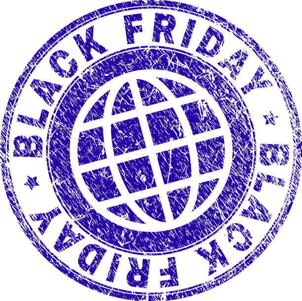 有纹理的黑色星期五邮票印章图片下载