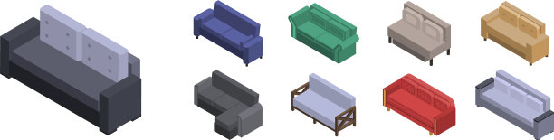 沙发图标设置等距样式图片下载