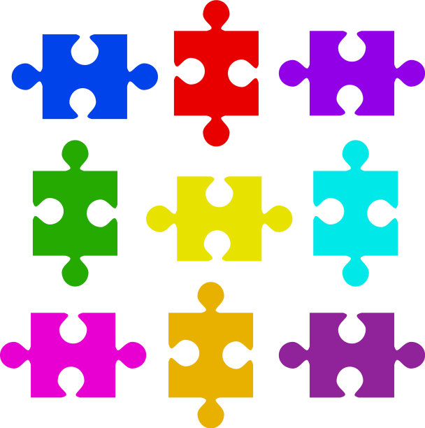 彩色拼图元素图片下载