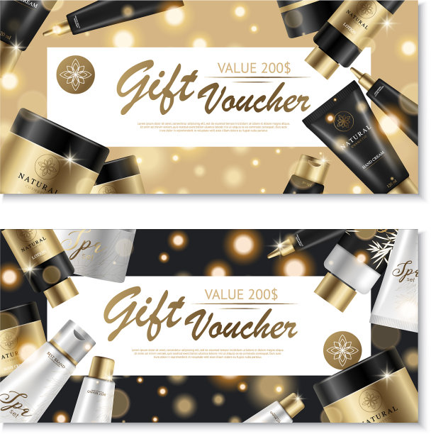 化妆品礼券设计图片下载