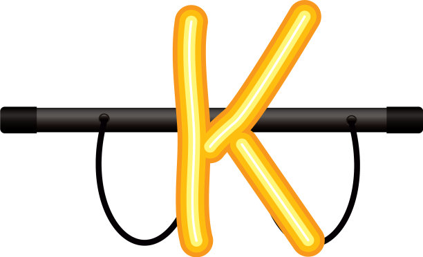 霓虹灯字母孤立图标图片下载