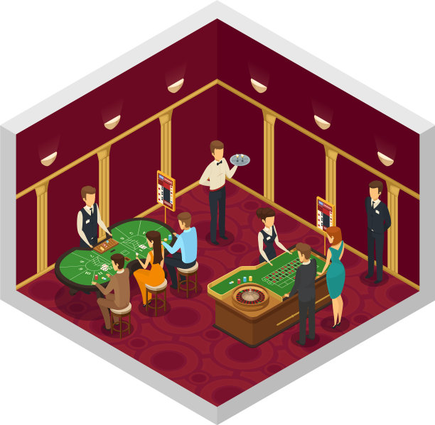 彩色赌场内部等距图片下载