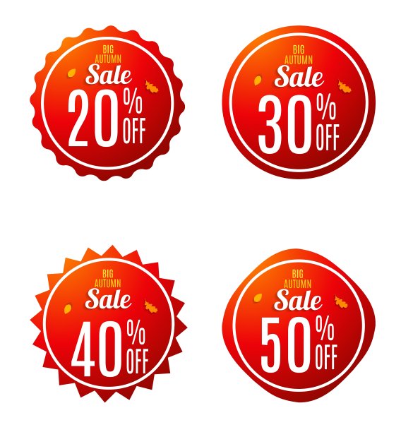 闪亮的秋叶销售标签图片下载