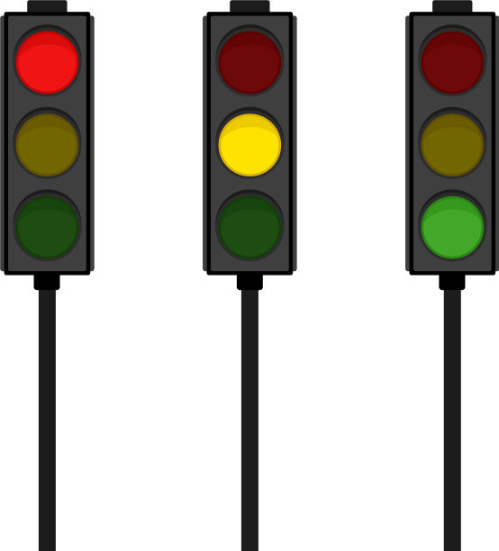 白底上的交通灯图片下载