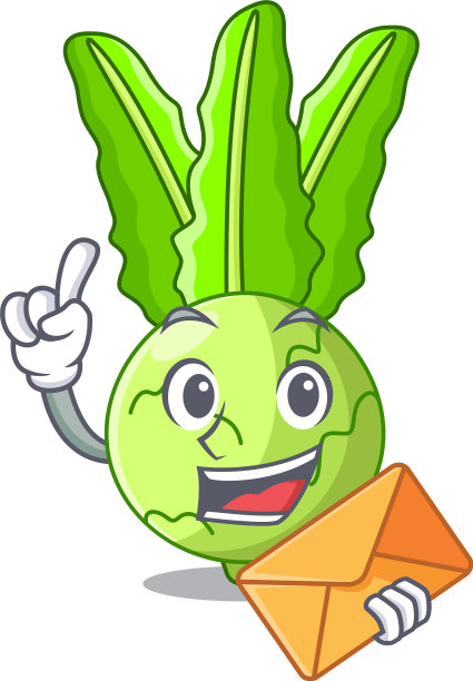 与信封字符甘蓝木桌上图片下载