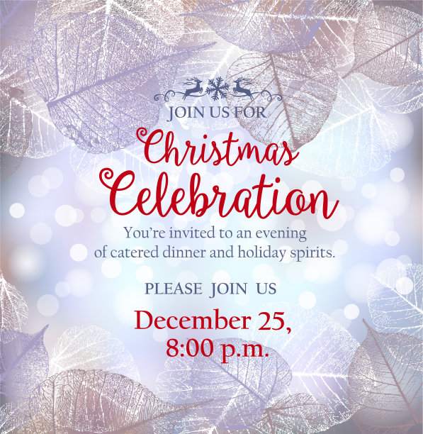 带白霜框的圣诞请柬图片下载