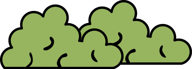 花园灌木孤立的图标图片下载