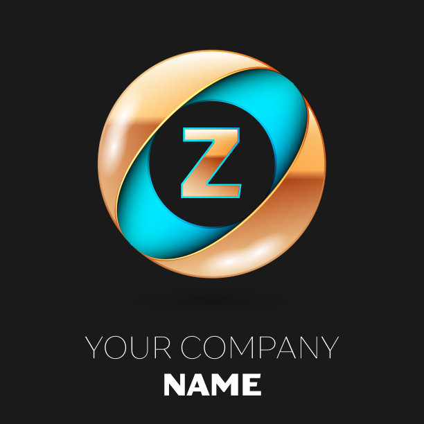 金色字母z标志用蓝-金色圆圈表示图片下载