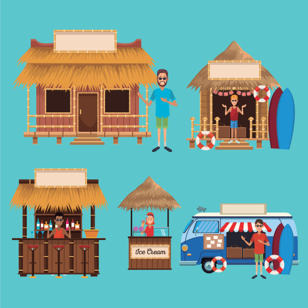 海滩亭的设置图片下载