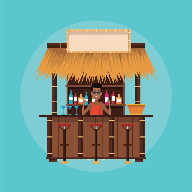 海滩亭卡通图片下载