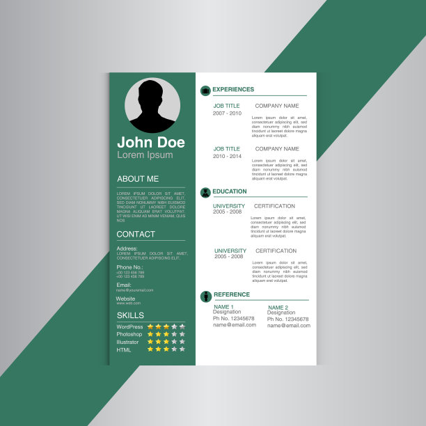 打印创意简历模板设计图片下载