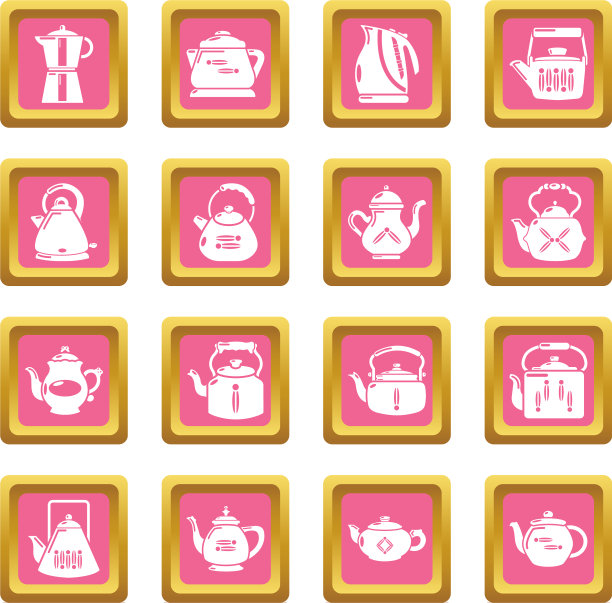 茶壶图标设置为粉色方形图片下载