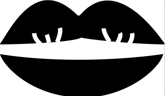 吻唇图标黑色标志上图片下载