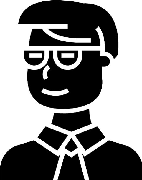 男人学生看一边与眼镜图标图片下载