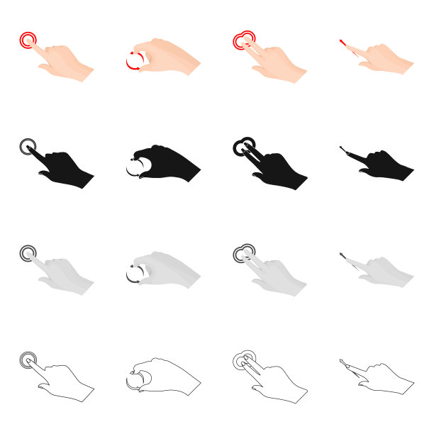 触摸屏和手标志隔离对象图片下载