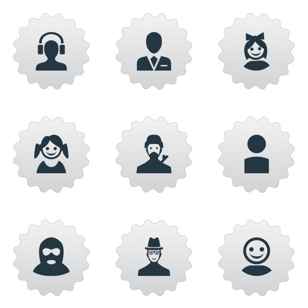 一组简单的头像图标图片下载