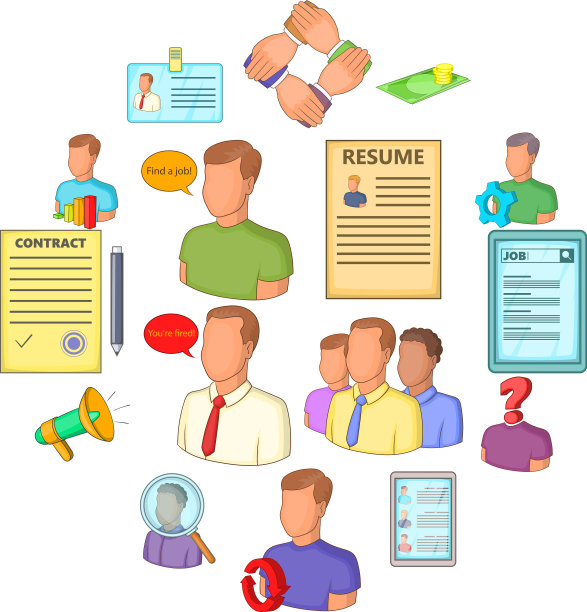 人力资源图标设置扁平化风格图片下载