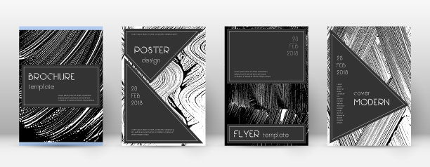 封面页设计模板黑色宣传册布局图片下载