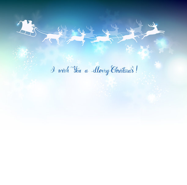 圣诞老人驾着雪橇横扫蓝天图片下载