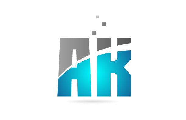 蓝灰色字母组合ak一个k为图片下载