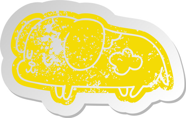 苦恼的老贴纸卡哇伊可爱的狗图片下载