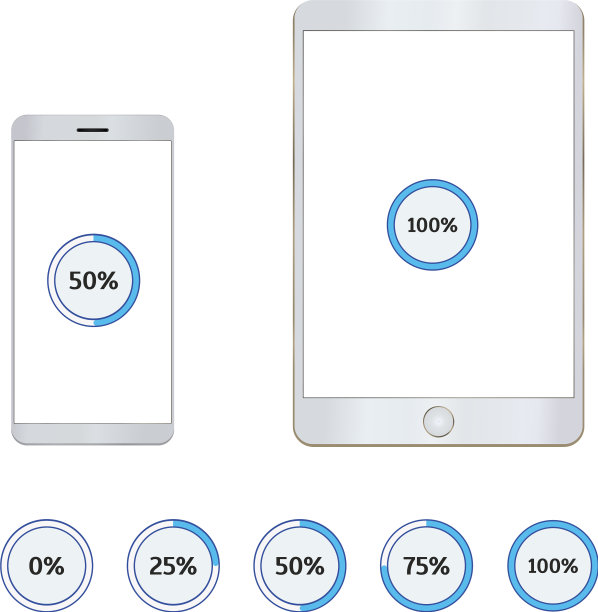 带有加载条的平板电脑和手机图片下载