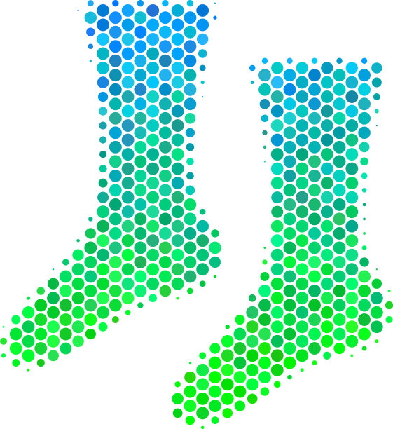 半色调蓝绿色袜子图标图片下载